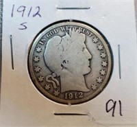 1912S Barber Half Dollar