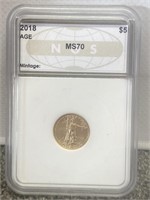 2018 five dollar Gold Eagle 1/10oz NGS graded
