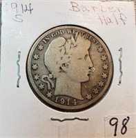 1914S Barber Half Dollar