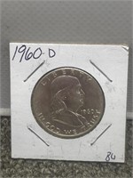 1960 - D Franklin Half dollar US silver coin