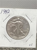 1942 Walking Liberty silver Half Dollar US coin