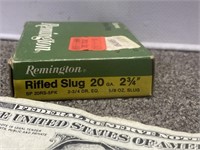 5 rounds Remington 20g shotgun rifles slugs 2/34