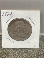 1953 Franklin Silver half dollar US coin