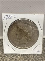 1928 - S silver peace dollar US coin