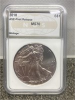 2018 Silver Eagle ASE first issue US coin NGS