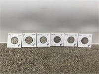 6 Silver mercury dimes 10 cent US coin 1917-1942