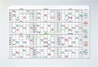 63" x 48" Dry Erase Un-Dated Yearly Wall Calendar