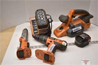 Ridgid Planer, Screwdriver, Drill charger and