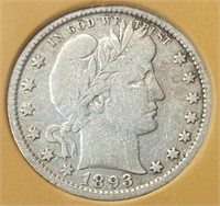 1893 Barber Quarter (EF45)