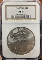 1996 American Silver Eagle (MS69 NGC)