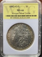 1882-O/S Morgan Silver Dollar (MS66 WCG)