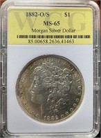 1882-O/S Morgan Silver Dollar (MS65 WCG)