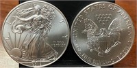 Two 2012 American Silver Eagle (UNC)