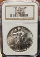 1987 American Silver Eagle (MS69 NGC)