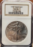 1997 American Silver Eagle (MS69 NGC)