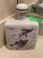 BARBADOS PORCELAIN FISH THEMED DECANTER W LID