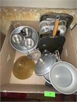 PRESSURE COOKER, MUFFIN PANS, STRAINERS, POTS..