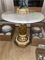 ROMAN STYLE PLASTER TABLE BASE WITH MARBLE TOP 24"