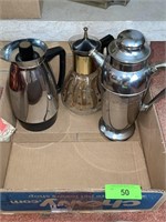 3 VINTAGE MID CENTURY MODERN COFFEE CARAFES