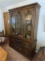 VINTAGE STANLEY CHINA CABINET W/ SILVER DRAWER>>