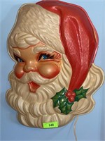 VINTAGE POLORON LIGHTED SANTA FACE 25">>>