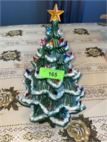 VINTAGE CERAMIC LIGHTED CHRISTMAS TREE 17" W/CHIPS