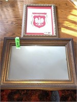 VINTAGE MIRROR (20 X 14) FAMILY CREST PICTURE