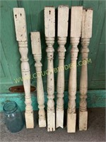 Antique white paint porch post