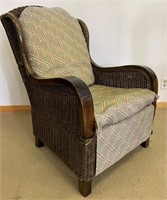 NICE MODERN WICKER ARM CHAIR WITH CUSHIONED SEATS
