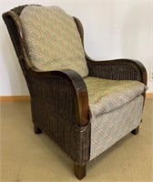 NICE MODERN WICKER ARM CHAIR WITH CUSHIONED SEATS