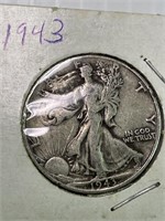 1943 Walking Liberty Silver half dollar