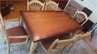 Arhaus Solid Wood Kitchen Table w/ 6 Chairs (Open