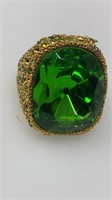 VERY LARGE GREEN JEWLED RING