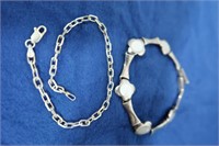 Sterling Silver Bracelets-Mother of Pearl-7" & 8"