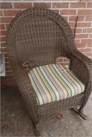 Wicker Rocking Chair w/ Cushion 29.5"W