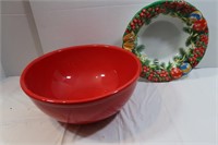 2 Fruit Bowls(1-16", 1 Plastic)