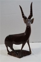 Vintage Wood-carved Teak Deer Figure