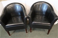 2 Faux Leather Chairs-26 1/2x25 1/2x34"H