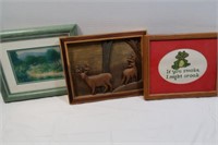 3 Framed Pictures(12"x10", 2-11"x9")