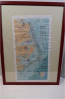 Framed Map of Ghost Fleet of the Outer Banks-