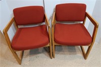 2 Padded Office Chairs w/Solid Wood Frame-MH&H Co