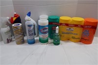 Assorted Cleaning Products-Clorox Wipes, &more