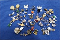 Costume Jewelry Lot - Earrings, Matched Pairs &