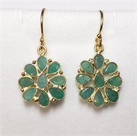 Silver Emerald Earrings