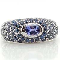 $500 Silver Tanzanite&Sapphire(1.5ct) Ring
