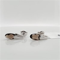 $120 Silver Smoky Quartz Earrings