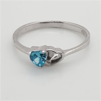 $180 Silver Blue Topaz Ring