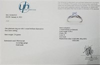 Certified Platinum Diamond(Si2)(0.28ct) Ring