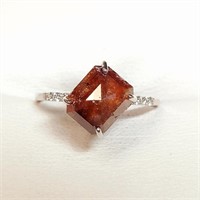 Certified 10K  Fancy Red-Brown Diamond(~2.06ct) Ri