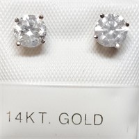 Certified 14K  Diamond(1.02ct) Earrings